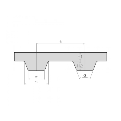Řemen metráž ozubená T2,5 - š.6 mm PU-st