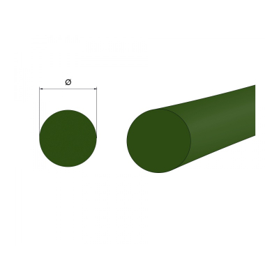 Řemen kruhový metráž profil plný 6 mm PUR89 zelený
