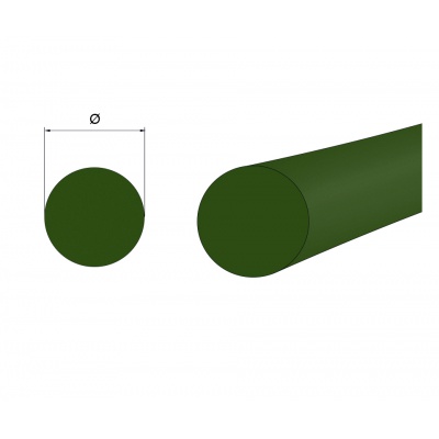 Solid round profile belt 6x780 Li PUR89 green