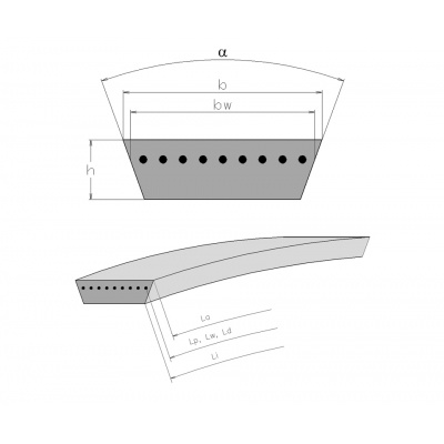 Rubena V-belt 36x1720 Li//H36 1786 Lw (36x14 H36) FARM P...