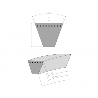 Keilriemen Strongbelt 9,5x3563 La SPZ/3550 Lw/3V-1400P
